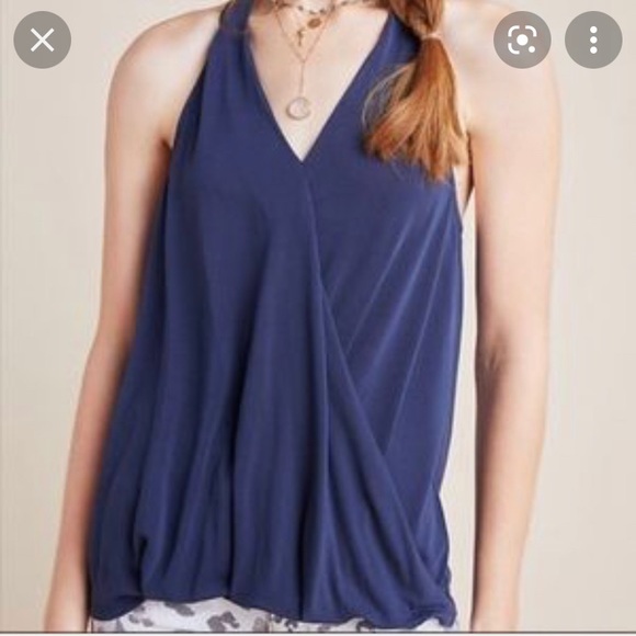 🛍️[DONATED] Anthropologie | Navy Blue Tank Halter Small - Picture 1 of 7